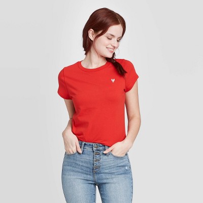 red shirt outfit women's