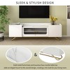 ON-TREND Sleek Design TV Stand with Fluted Glass, Contemporary Entertainment Center for TVs Up to 70", Faux Marble Top TV Console Table - 3 of 4