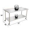 COZONY Stainless Steel Work Table, Commercial Kitchen Prep Table with Adjustable Undershelf, Heavy Duty Metal Worktable - 4 of 4