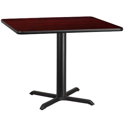 Emma and Oliver 42" Square Laminate Table Top with 33"x33" Table Height Base