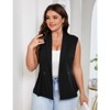 Coolmee Womens Plus Size Peplum Sleeveless Blazer Vest Suit Jacket Shawl Lapel Button Business Casual Blazer - 2 of 4