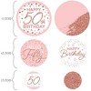 Big Dot of Happiness 50th Pink Rose Gold Birthday - Happy Birthday Party Giant Circle Confetti - Party Decorations - Large Confetti 27 Count - 2 of 4
