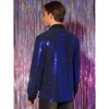 Lars Amadeus Men's Long Sleeves Button Down Disco Party Shiny Sequin Shirt - 3 of 4