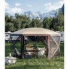 12x12 FT Pop Up Screen Tent, 6-Sided Mesh House with Mosquito Netting and Wind Panels, Quick Setup Canopy for Camping Backyard Patio, Beige - 2 of 4