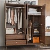 Famapy 4-Doors Wood Wardrobe with Mirror and Two Drawers - 2 of 4