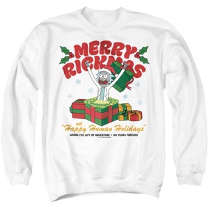 Men's Rick And Morty Christmas Merry Rickmas Presents Crewneck Sweatshirt - 1 of 4