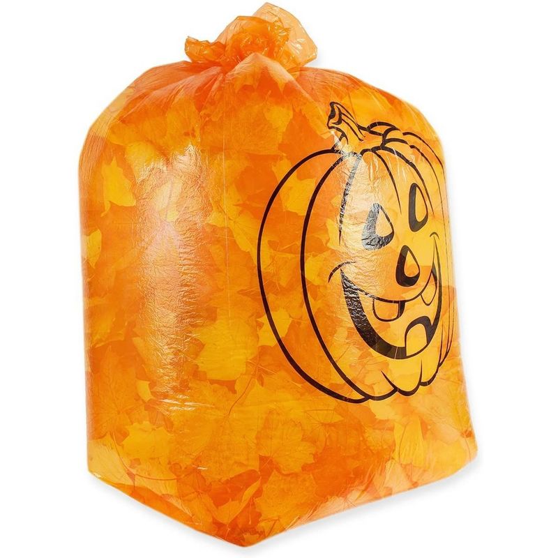 Juvale Pumpkin Halloween Leaf Bag 6 Pack - Small & Medium Sized Pumpkin Trash Bags , Fall Lawn Decoration, 4 of 10