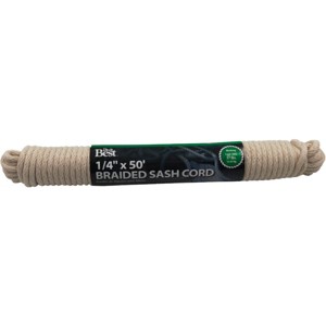 Do it Best  1/4 In. x 50 Ft. White Solid Braided Cotton Sash Cord 218892 - 1 of 2