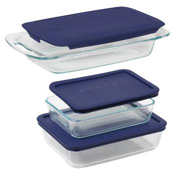 Pyrex Deep 9x13-Inch glass Baking Dish with Lid, Deep casserole Dish, glass Food  container, Oven, Freezer and Microwave Safe, cl
