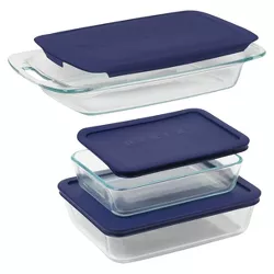 Pyrex 6pc Bake and Store Set (3 Containers and 3 Lids)