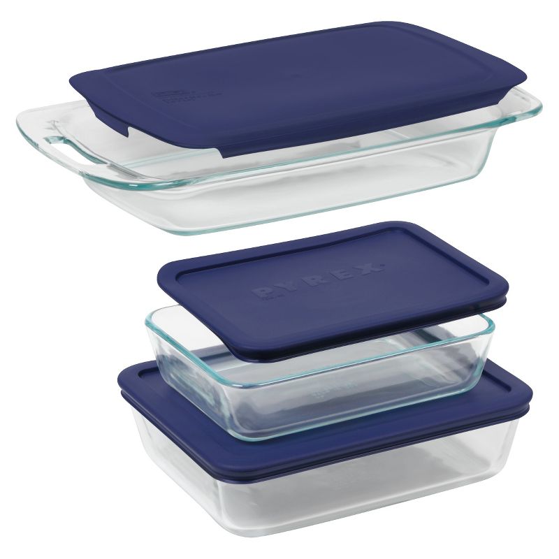 Pyrex 6pc Bake and Store Set (3 Containers and 3 Lids), 1 of 3