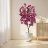 4 Ft Artificial Bougainvillea Tree, Tall Potted Fake Bougainvillea Trees, Real Touch Leaves, Rose Red Artificial Tree, for Home, Office - 2 of 4