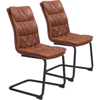 Set of 2 Ruth Dining Chairs Vintage Brown - ZM Home