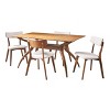 GDFStudio Megann Mid-Century Modern Wood Fabric Upholstered 5 Piece Dining Set - 2 of 4
