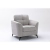 Woven Fabric Chair with Tufted Cushion, Pocket Coil Seating and Metal Legs for Living Room - 2 of 4