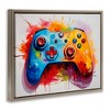 Stupell Industries Colorful Video Game Controller Floating Frame Canvas Art - 2 of 4