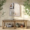 HOMCOM 41" x 31.5" Large Rustic Wall Mirror, Arch Window Mirror for Wall in Living Room, Bedroom, Natural - 2 of 4