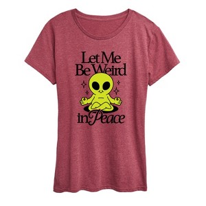 Women's - Instant Message - Alien Let Me Be Weird Short Sleeve Graphic T-Shirt - 1 of 4