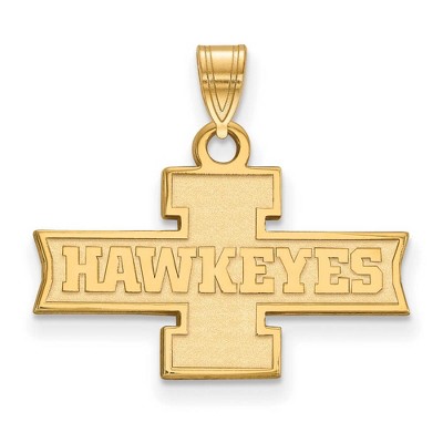 Black Bow Jewelry 14k Yellow Gold Iowa Hawkeyes NCAA Small Pendant