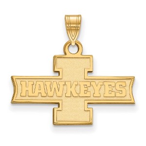 Black Bow Jewelry 14k Yellow Gold Iowa Hawkeyes NCAA Small Pendant - 1 of 3