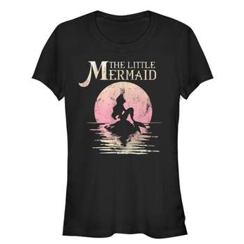 Juniors Womens The Little Mermaid Ariel Sunset T-Shirt