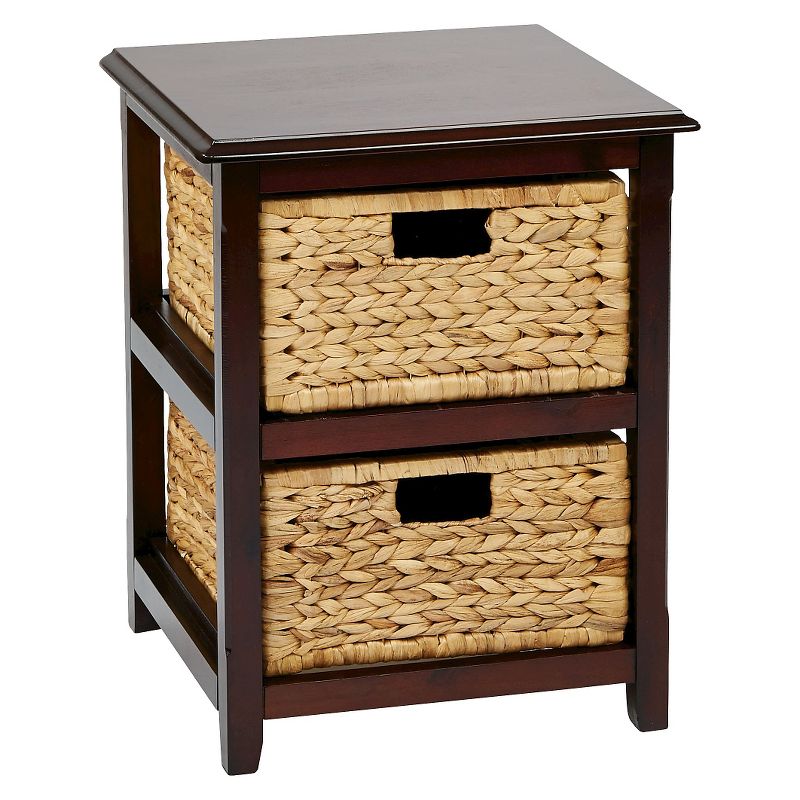 21.25&#34; Seabrook TwoTier Storage Unit with Espresso and Natural Baskets - OSP Home Furnishings, 1 of 6