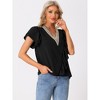 Allegra K Women's Ruffle Short Sleeve V Neck Casual Blouse - image 4 of 4