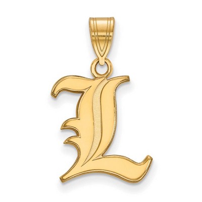 Black Bow Jewelry 14k Yellow Gold Louisville Cardinals NCAA Medium Pendant