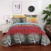 Rainbow Tree Bedspread Quilt Set King One Quilt 106"(W)x94"(L) and A Pair of Pillow Shams 20"x36" - 2 of 4