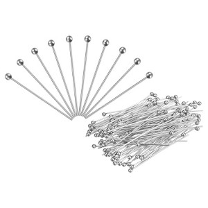 Unique Bargains Brass Silver Plated DIY Craft ewelry Making Ball Head Pins 100 Pcs - 1 of 4