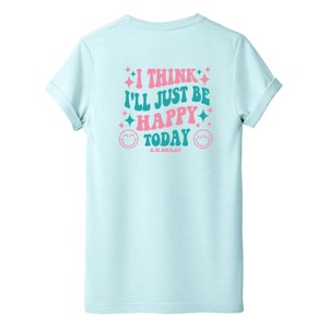 S.W.Smiley I'll Just Be Happy Colorful Front and Back Design - Womens Short Sleeve Tee - 1 of 4