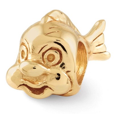 Black Bow Jewelry Animated Fish Bead Charm in 14k Yellow Gold Plated Sterling Silver