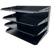 Huron - Horizontal Slots - Desk Organizer - 4 Compartments - Steel - Black - 15 in. x 9.3 in. x 8.6 in. - 1 Each - 2 of 3