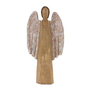 Melrose Carved Wood Angel Statue 18"H - 1 of 2