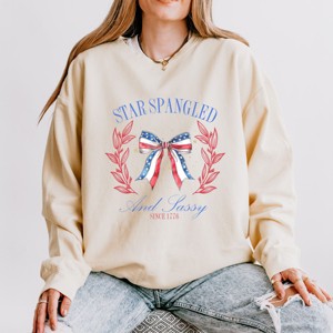 Simply Sage Market Star Spangled And Sassy Coquette Lightweight Garment Dyed Sweatshirt - 1 of 4