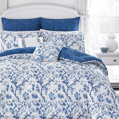 Navy Elise Comforter Set (Twin) - Laura Ashley