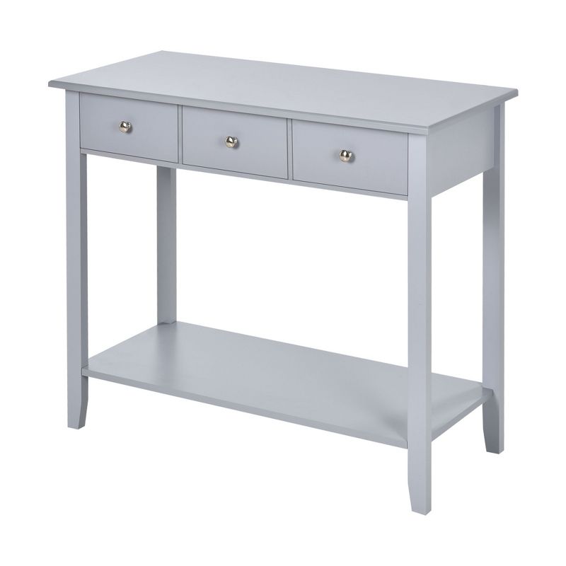 HOMCOM Console Table Industrial Desk with Drawer Bottom Shelf & Large Tabletop for Entryway or Living Room, 1 of 9
