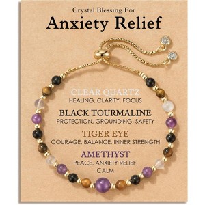 Natural Crystal Healing Bracelet for Women- Anxiety Relief Gemstone Jewelry - 1 of 4