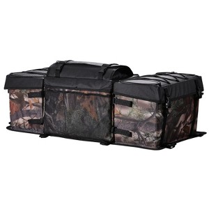 VEVOR ATV Rear Storage Bag,68L ATV Rear Cargo Bag with Sponge Seat Cushion&Bottle Holder,600D Oxford Cloth Storage Rear Rack Seat Bag,Black+Camouflage - 1 of 4