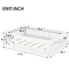 NicBex Twin/Full Size Kids Montessori Bed with Door and Slats,Floor Bed with Arched Fence Design,Toddler bed for Bedroom Playroom,White - 3 of 4