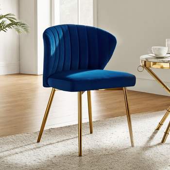 Emma Side Chair with Metal Legs for Living Room and Bedroom Velvet Accent Chair| KARAT HOME