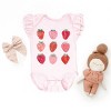 The Juniper Shop Strawberry Watercolor Chart Flutter Sleeve Bodysuit - 12M - Ballerina - 2 of 4