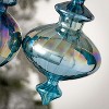 Sapphire Blue Finial Ornaments Blue 9"H Glass Set of 2 - 2 of 2