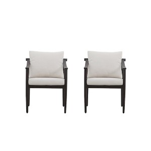 New Classic Furniture,Moana Metal Patio Side Chair in Brown/Ivory (Set of 2) - 1 of 4