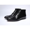 Santimon Men's Oxfords Boots Formal Dress Ankle Boots Genunie Leather Wingtips Brogues Business Causal Tuxedo Boots Black - 3 of 3