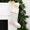 Northlight 20.5" White and Gold Glitter Poinsettia Christmas Stocking - 2 of 4