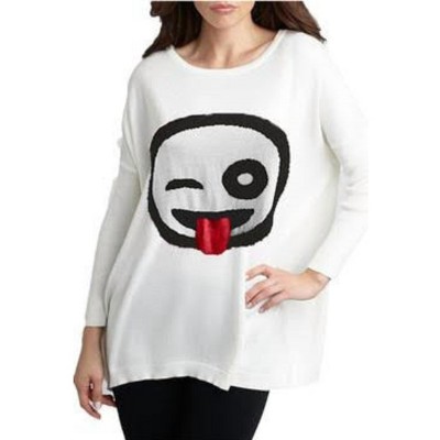 Women's Wink & Tongue Emoji Top - ANGEL