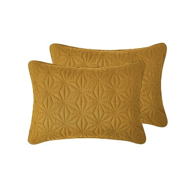 Gold King Reversible Microfiber Quilt Set with Shams