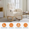 Modern Nursery Rocking Chair, Comfortable Rocker Recliner with Side Pocket, Footrest and USB Port, Mid Century Upholstered Rocker Glider, High Back - 3 of 4