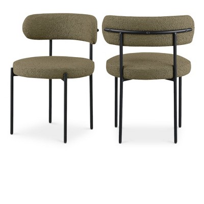 Meridian Furniture,Beacon Boucle Fabric Dining Chair, Set of 2